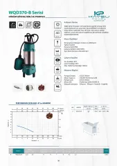 Kaysu WQD370-B Döküm Gövdeli Kirli Su Pompası 0,5 HP