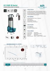 Kaysu H1100F-B Döküm Gövdeli Kirli Su Pompası 1,5HP